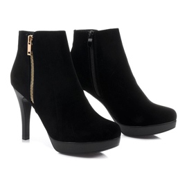 Botas de salto alto J0081-1 Zíper preto