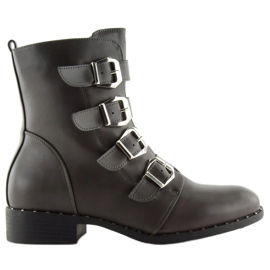 Botas com fivelas cinza cinza 6312