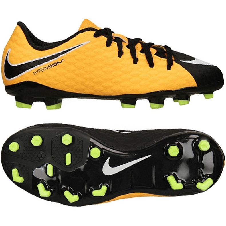 Nike Hypervenom Phelon Iii Fg Jr 852595 801 sapatos amarelos