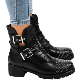 Botas pretas femininas com sola M257 maciça preto
