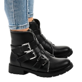 Botas pretas femininas com zíper 2580 preto
