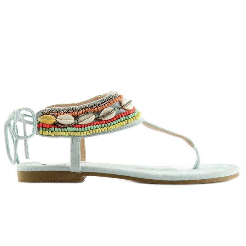 Sandálias azuis com miçangas 8241 L.BLUE II-GAT azul multicolorido