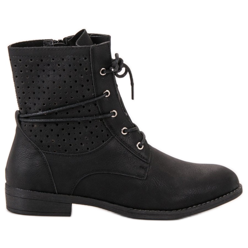 Groto Gogo Botas amarradas na moda preto