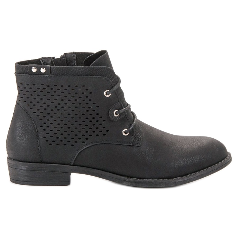 Groto Gogo Botas pretas com orifícios preto