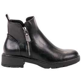 Vinceza Botas de tornozelo baixas com zíper preto Vinceza Botas de tornozelo baixas com zíper preto