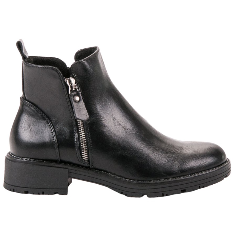 Vinceza Botas de tornozelo baixas com zíper preto Vinceza Botas de tornozelo baixas com zíper preto