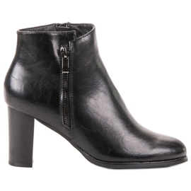 W. Potocki Botas pretas de salto alto preto