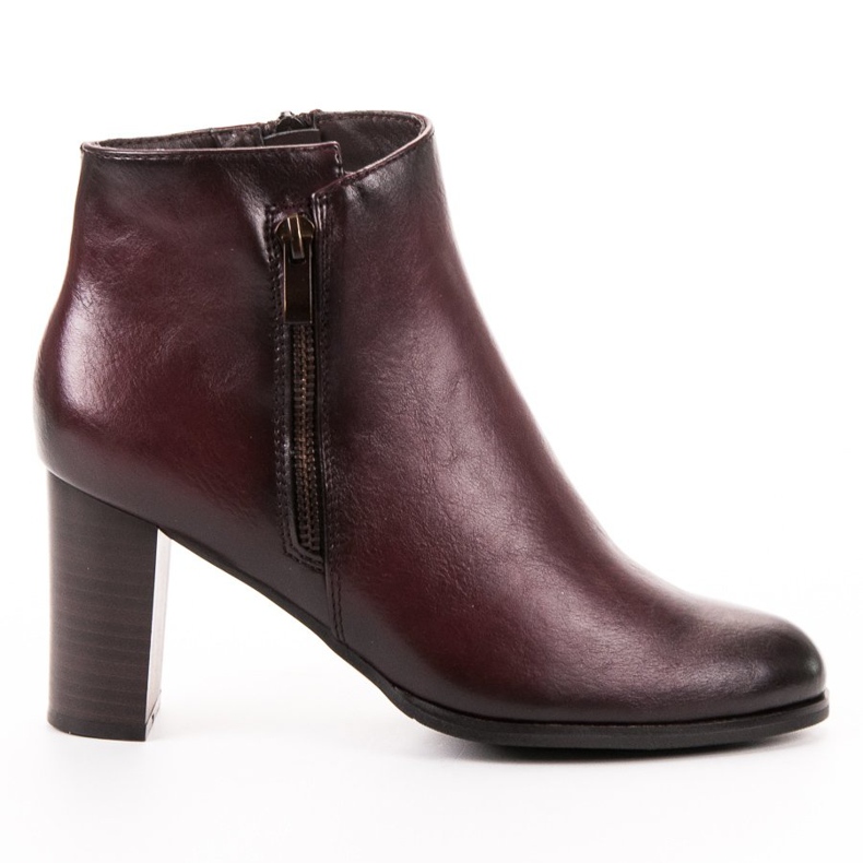 W. Potocki Botas de salto alto cor de vinho vermelho