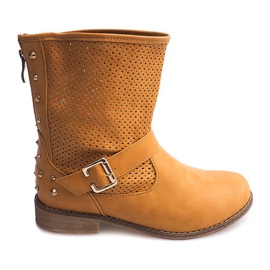 Botas Openwork com zíper TLT1302 Camel castanho Botas Openwork com zíper TLT1302 Camel castanho