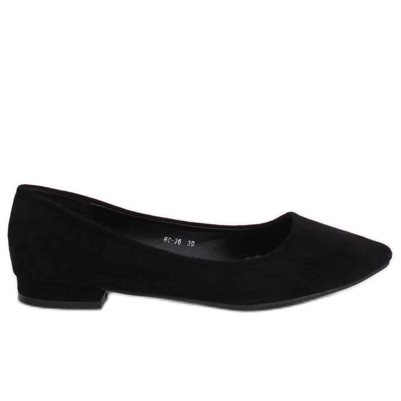 Bailarinas com dedos amendoados preto RC-76 Preto Bailarinas com dedos amendoados preto RC-76 Preto