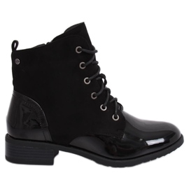 Botas de cadarço pretas B0-227 Preto