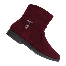 Botas femininas camurça bordô MP-53 Vermelho