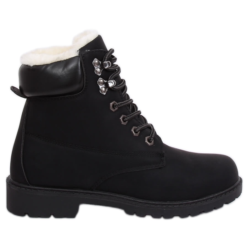 Botas femininas pretas com isolamento de madeira 1121-PA pretas preto