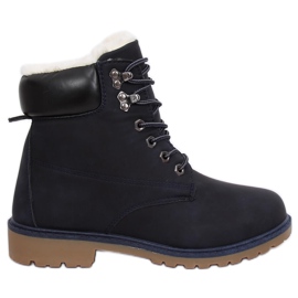 Botas femininas com isolamento de madeira azul marinho 1121-PA DK.BLUE
