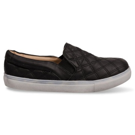 Tênis acolchoado deslizante em 9033 preto slip-on