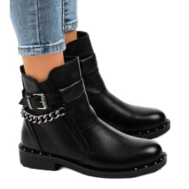 Botas pretas isoladas com corrente G-162-1 preto