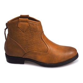 Botas de caubói calçados baixos 248PA Camel marrom