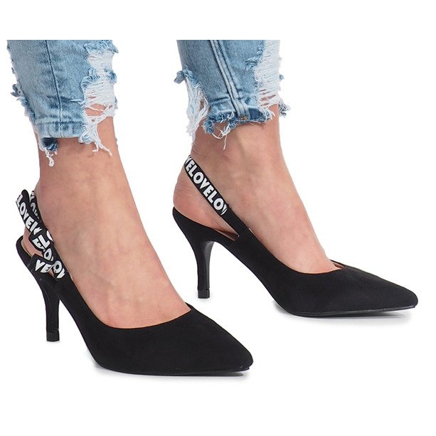 Sandálias pretas de salto alto da Love Paris preto