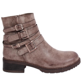 Botas achatadas bege femininas Z100 Khaki