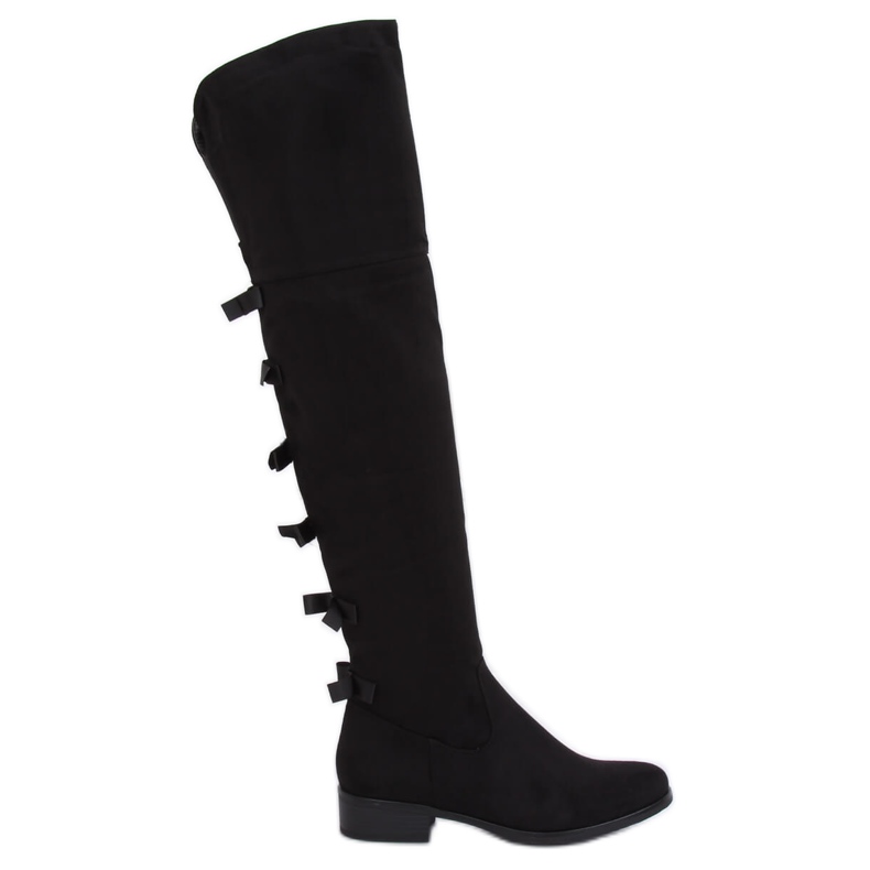 Botas de montaria femininas com laço preto H202 Preto