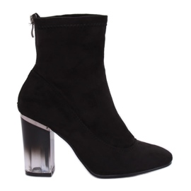 Botas pretas de salto alto H8-93 Pretas preto