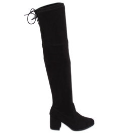 Botas acima do joelho pretas outono C-7172 Pretas preto