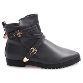 Botas quentes elegantes com fivela cinza HW13