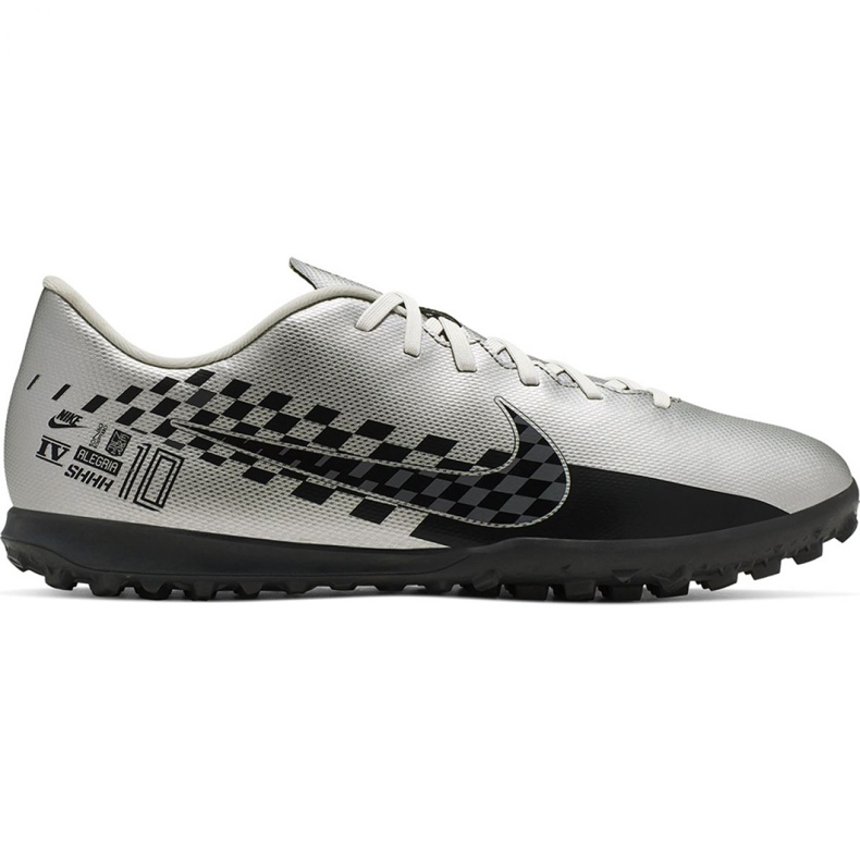 Chuteira Nike Mercurial Vapor 13 Club Neymar Tf M AT8000-006 cinza prata