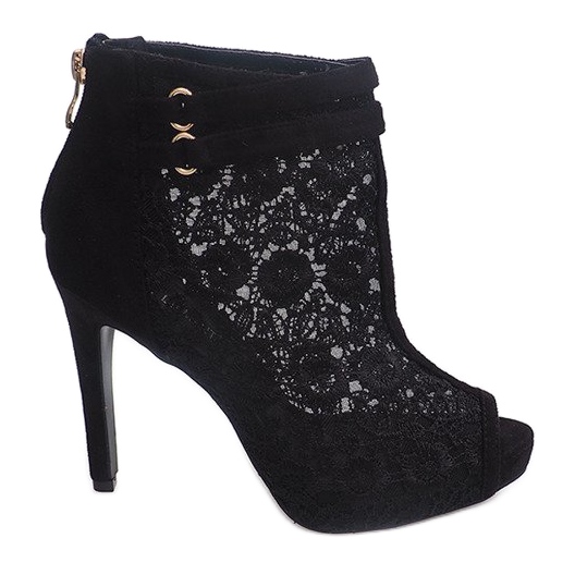 Sandálias de salto alto 8709 pretas preto