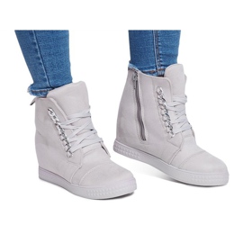 Tênis cunha cinza 1867