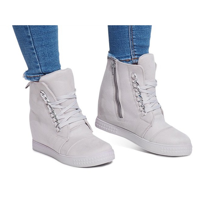 Tênis cunha cinza 1867