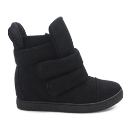 Tênis cunha com velcro 86-149 preto