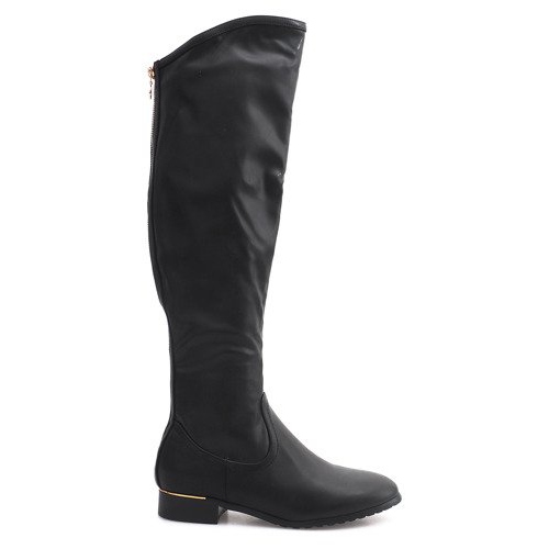 Botas altas esbeltas A7898-38 Pretas preto