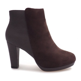 Botas quentes de salto 1163B-GA marrom