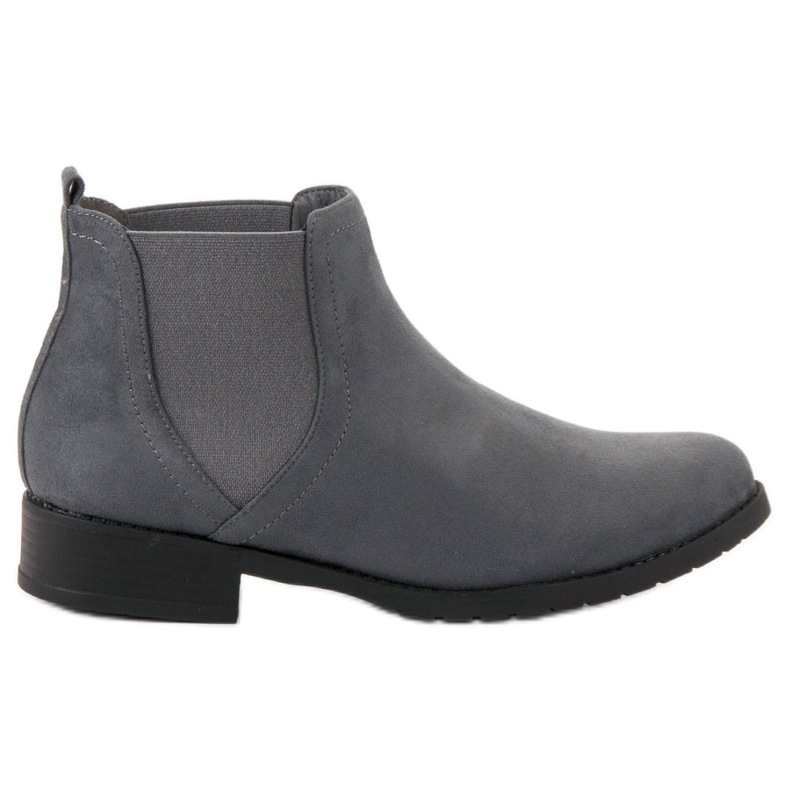 SHELOVET Botas de camurça chelsea cinza