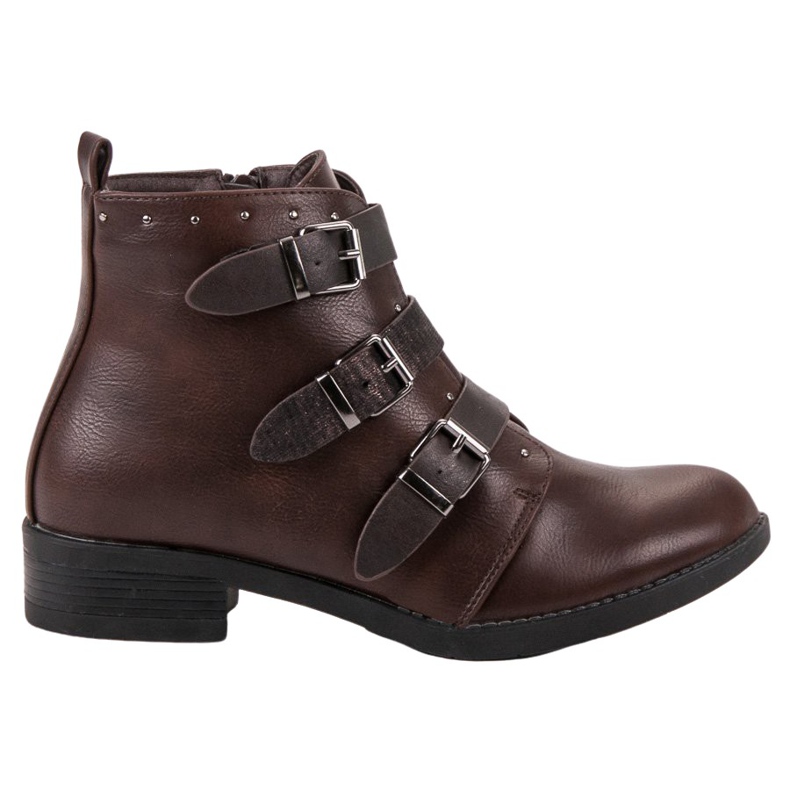Small Swan Botas Com Listras Decorativas castanho Small Swan Botas Com Listras Decorativas castanho