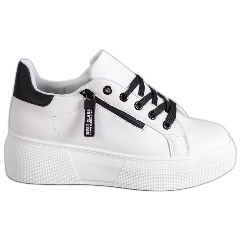 SHELOVET Sapatos de amarrar na plataforma branco