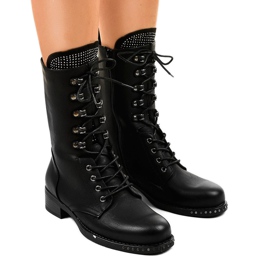 Botas de trabalho pretas com lantejoulas A-307 preto