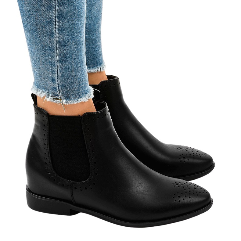 Botas pretas com elástico A-187 preto Botas pretas com elástico A-187 preto