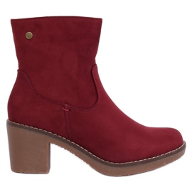 Botas com salto de borracha vinho 8B852 vermelho
