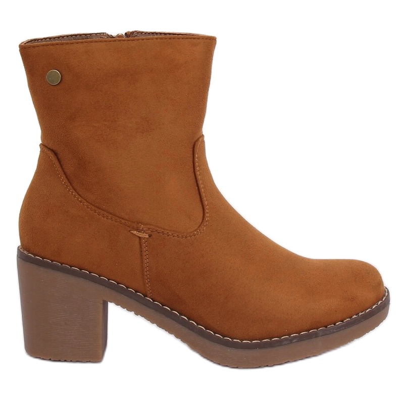 Botas em camelo de salto de borracha 8B852 Camel castanho