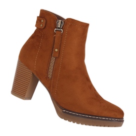 Botas Camel 8B856 Camel camurça de salto alto marrom