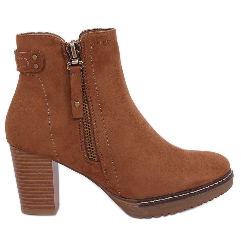 Botas de salto alto camurça bege 8B856 Khaki