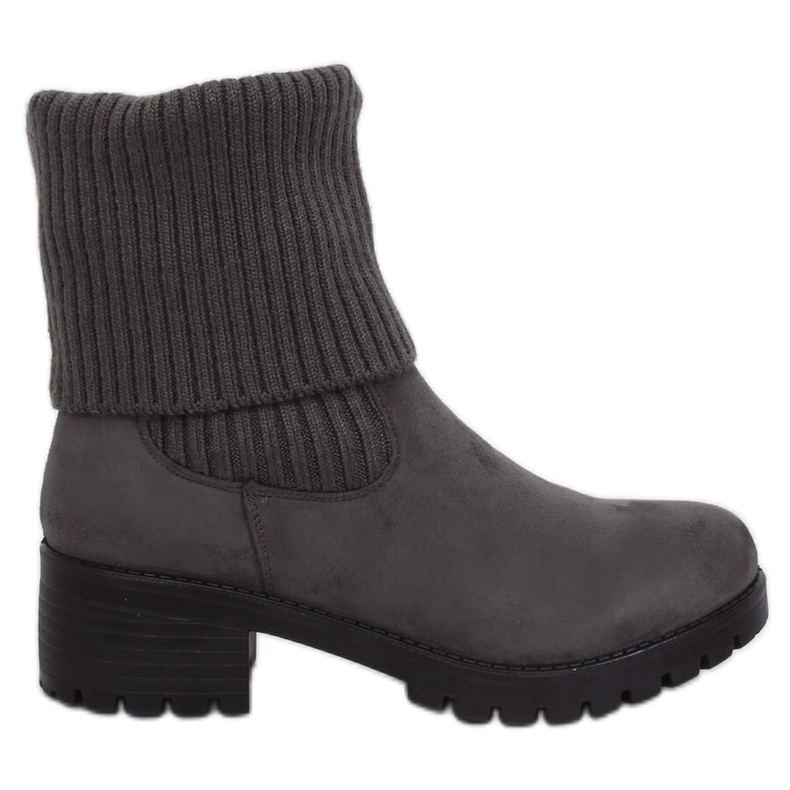 Botas femininas cinza com debrum ZX2804 cinza Botas femininas cinza com debrum ZX2804 cinza