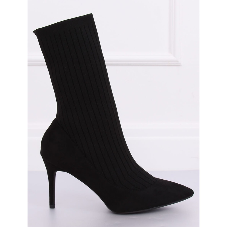 Botas pretas com meia preta superior T5033 Preto