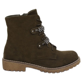 Botas verdes com cordões H8-118 Verde