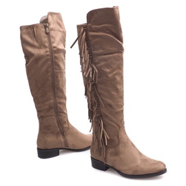 Botas Boho de camurça quente B13H Khaki multicolorido verde