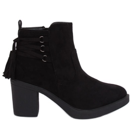 Botas de salto de borracha preta AFM-6139 Preta preto