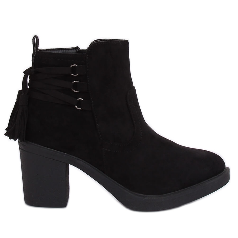 Botas de salto de borracha preta AFM-6139 Preta preto