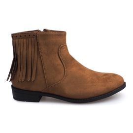 Botas de camurça no estilo Boho 8355 Camel marrom